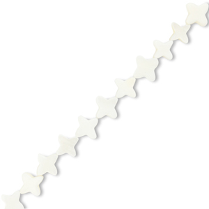Schelp kralen ster Off white