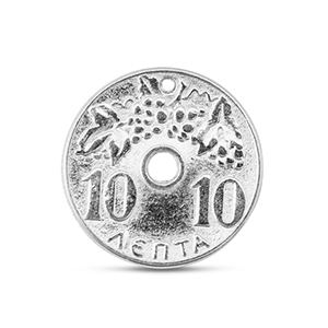 Bedels DQ metaal munt Antiek zilver (nikkelvrij)
