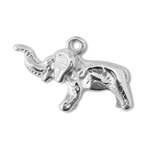 Bedels DQ metaal olifant Antiek zilver (nikkelvrij)