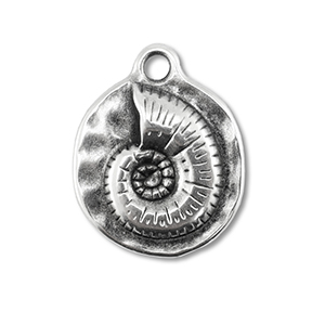 Bedels DQ metaal schelp Antiek zilver (nikkelvrij)