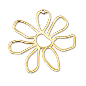 Bedels DQ metaal bloem Goud (nikkelvrij)