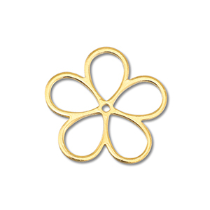 Bedels DQ metaal bloem Goud (nikkelvrij)