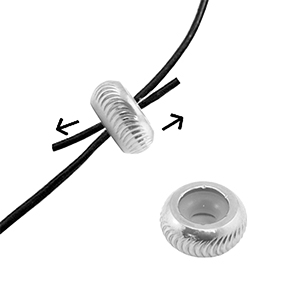 Roestvrij stalen (RVS) Stainless steel onderdelen smart bead stopper met motief 8mm Silver