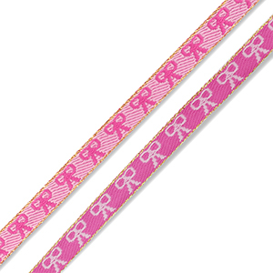 BY31&reg; Lint met tekst strikjes Dark pink-light pink-gold