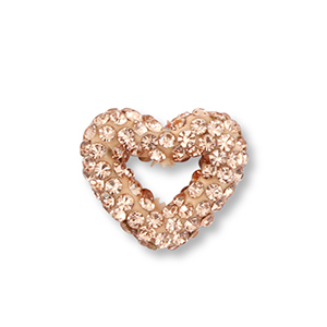 Acryl kralen met strass hart Peach