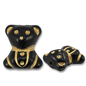 Acryl kralen beer Black-gold