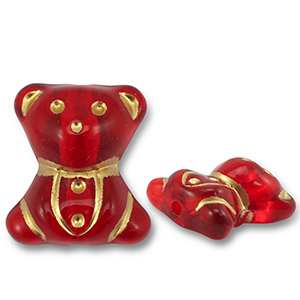 Acryl kralen beer Red-gold