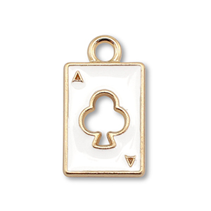 Bedels metaal enamel kaart Gold-white