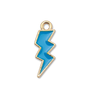 Bedels metaal enamel bliksem Gold-blue