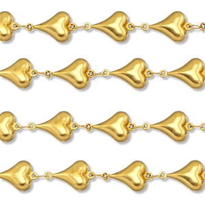 Roestvrij stalen (RVS) Stainless steel onderdelen jasseron hart Gold