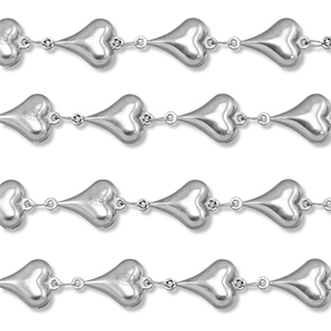 Roestvrij stalen (RVS) Stainless steel onderdelen jasseron hart Silver