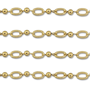 Roestvrij stalen (RVS) Stainless steel onderdelen jasseron ovaal met bal Gold