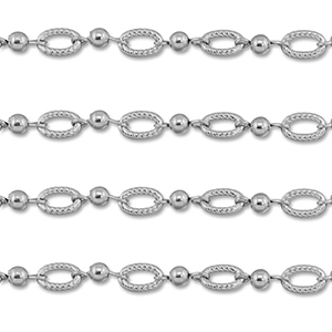 Roestvrij stalen (RVS) Stainless steel onderdelen jasseron ovaal met bal Silver