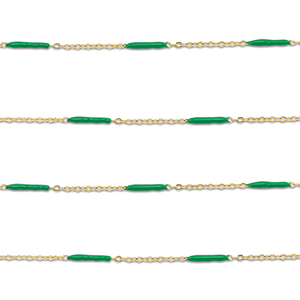 Roestvrij stalen (RVS) Stainless steel onderdelen jasseron met staaf Gold-green