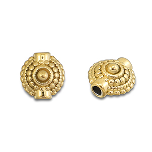 Roestvrij stalen (RVS) Stainless steel kralen stippen Gold