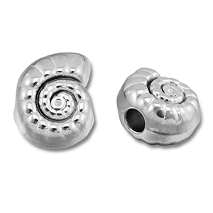 Roestvrij stalen (RVS) Stainless steel kralen schelp Silver