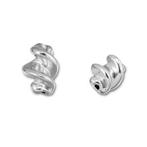 Roestvrij stalen (RVS) Stainless steel kralen twisted Silver