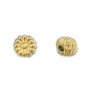 Roestvrij stalen (RVS) Stainless steel kralen bloem Gold