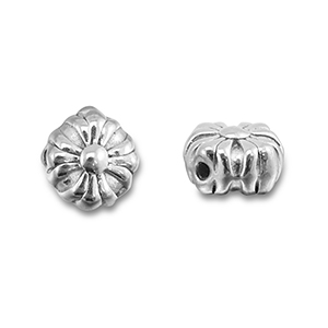 Roestvrij stalen (RVS) Stainless steel kralen bloem Silver