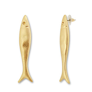 Statement oorbellen vis Gold