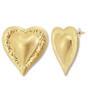 Statement oorbellen hart Gold