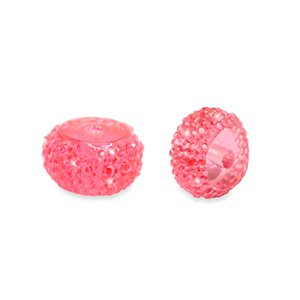 Resin kralen rondellen 6mm Coral pink