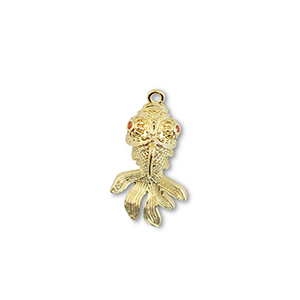 Brass TQ metaal bedels vis Gold-orange