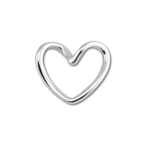 Roestvrij stalen (RVS) stainless steel onderdelen tussenstuk hart Silver