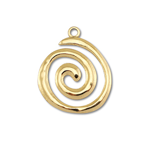 Roestvrij stalen (RVS) Stainless steel bedels spiraal Gold