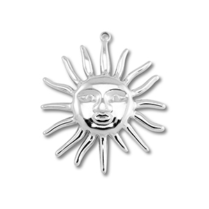 Roestvrij stalen (RVS) Stainless steel bedels zon Silver