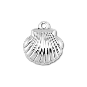Roestvrij stalen (RVS) Stainless steel bedels schelp Silver