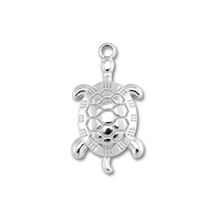 Roestvrij stalen (RVS) Stainless steel bedels schildpad Silver