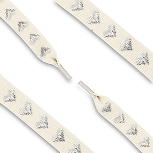 Trendy veters met hartjes Off white-silver