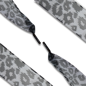 Trendy veters organza luipaard Grey-black