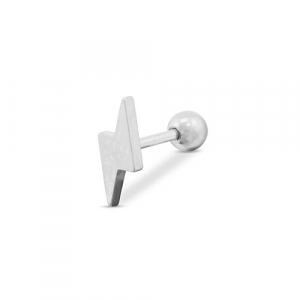 Roestvrij stalen (RVS) Stainless steel oorpiercing bliksem Silver