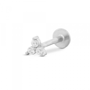 Roestvrij stalen (RVS) Stainless steel oorpiercing driehoek Silver