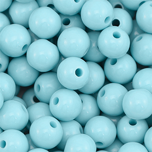 10 mm DQ acryl kralen Pastel blue