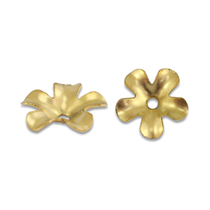 Roestvrij stalen (RVS) Stainless steel onderdelen kralenkap bloem Gold