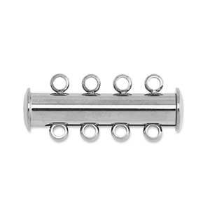 Roestvrij stalen (RVS) stainless steel onderdelen multi-ketting magneetsluiting Silver
