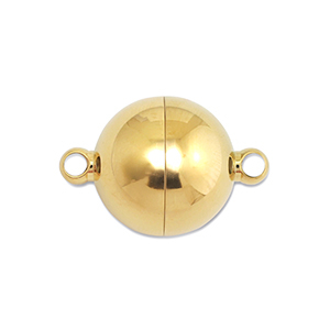 Roestvrij stalen (RVS) stainless steel onderdelen magneetsluiting bal 14mm Gold