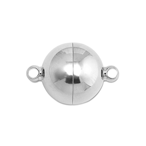 Roestvrij stalen (RVS) stainless steel onderdelen magneetsluiting bal 14mm Silver