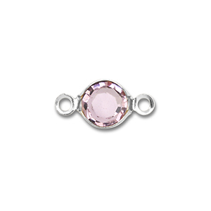 Roestvrij stalen (RVS) stainless steel onderdelen tussenstuk rond Silver-light pink