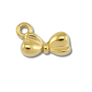Roestvrij stalen (RVS) Stainless steel bedels strik Gold