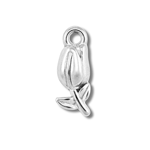 Roestvrij stalen (RVS) Stainless steel bedels tulp Silver