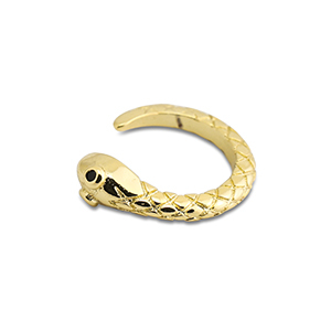 Roestvrij stalen (RVS) Stainless steel oorbellen ear cuff slang Gold