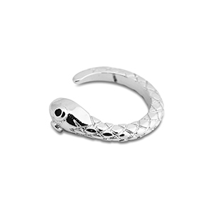 Roestvrij stalen (RVS) Stainless steel oorbellen ear cuff slang Silver