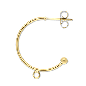 Roestvrij stalen (RVS) Stainless steel onderdelen oorbellen creolen met oogje Gold