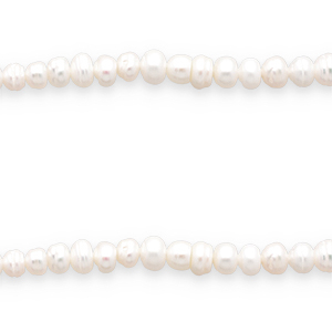 BQ Zoetwaterparels plat rond Natural white
