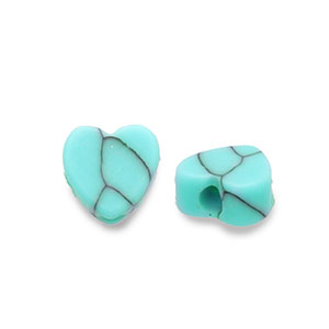 Natuursteen kralen turquoise hart Turquoise