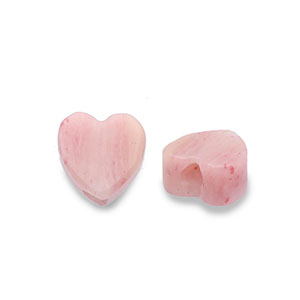 Natuursteen kralen rozenkwarts hart Peach pink